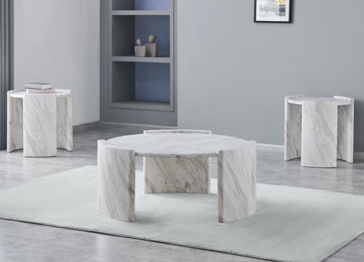 Faux Marble Coffee Table Set