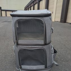 Double-Compartment Pet Carrier Backpack