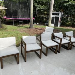 Wood Chairs With Cushions 