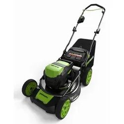 GREENWORKS  Cordless 3-N-1 Self-Propelled RWD Lawn Mower, Brushless Motor, 40-Volt Battery & Charger, 21-In. Deck