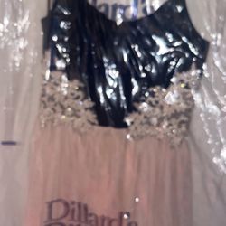Black And Peach Homecoming Dress
