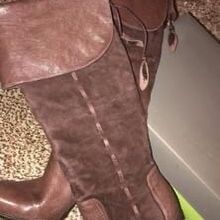 Knee High Leather & Suede Boots Size 6 1/2 M