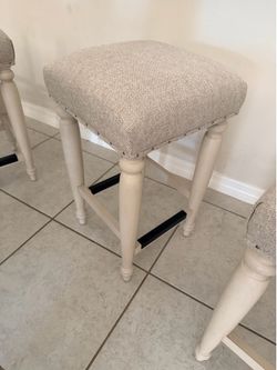 4 taupe Upholstered Counter Height Bar Stools