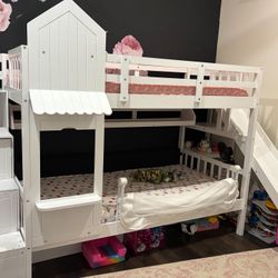 Twin Bunk Bed With Slide