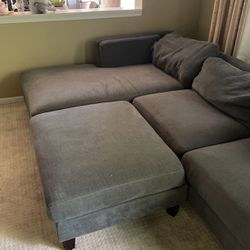 Gray Fabric Sectional Couch