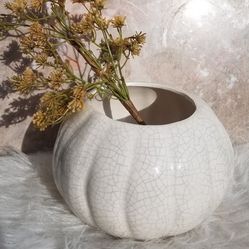Cream Raku Pot