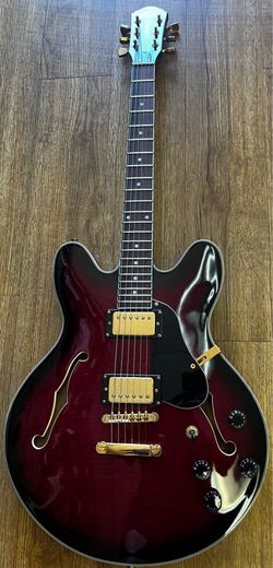 OSCAR SCHMIDT OE30F DELTA KING SEMI-HOLLOWBODY ELECTRIC GUITAR PURPLE BURST