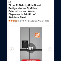 LG Smart Fridge in Stainless Steel