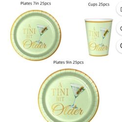 A Tini Bit Older Plates and Cups,  Birthday Decorations, 75pcs.
