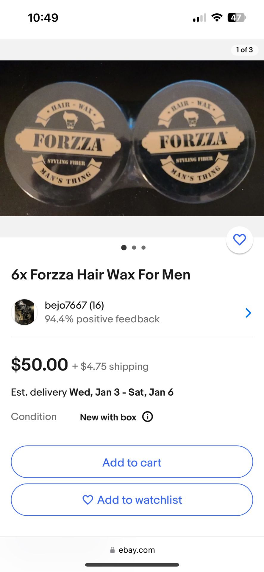6x Forzza Hair Wax For Men