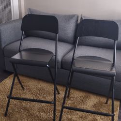 Bar stools with backrest Foldable IKEA Franklin Black