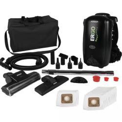 Commercial 8Qt Ergo Backpack Vacuum & Blower Multisurface Accessory Bundle