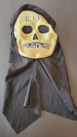 R.I.P. Skull Halloween Mask with Hood