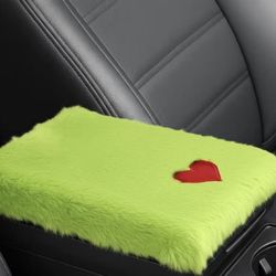 Fluffy Furry Car Armrest Cover – Soft & Cozy Console Pad