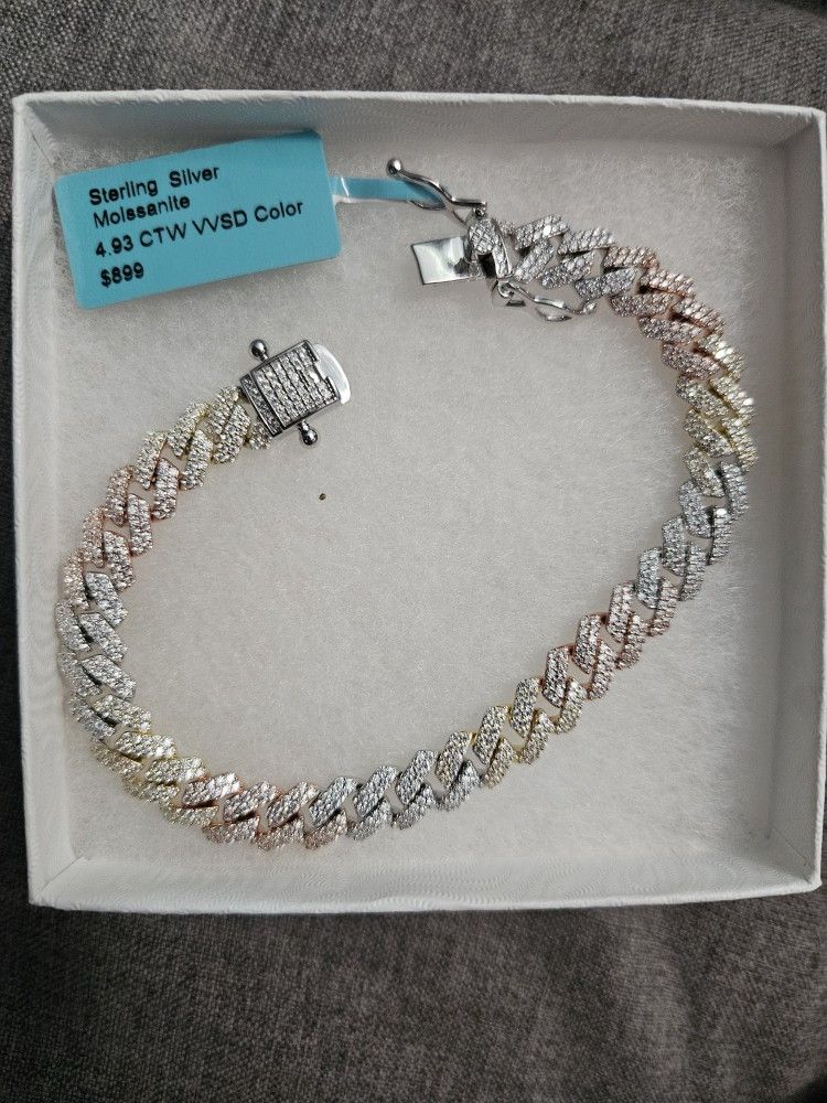 Sterling Silver Moissanite Bracelet