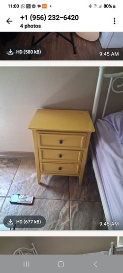 Yellow Wood 3-Drawer Nightstand
