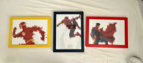 Superhero Framed Art Set (3 Pieces) - Ready to Hang!