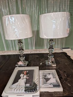 Mikasa / heavy glass lamps still in cover