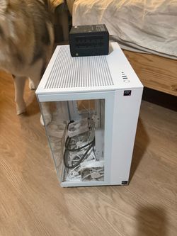 White Mid-Tower PC Case with Tempered Glass