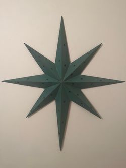 Teal Metal Star Wall Decor