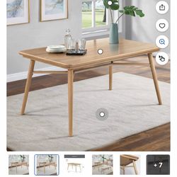 Better Homes & Gardens Springwood 59.5" Rectangle Dining Table, Natural Wood