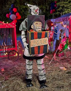 Spirit Halloween Animated Monkey Business Clown Animatronic Halloween Prop