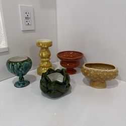 Vintage Mid Century Planters set of 5