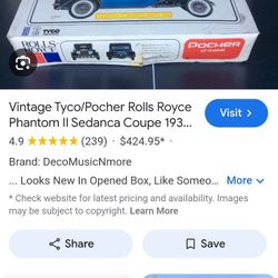 Vintage Tyco/Pocher Rolls Royce Phantom II Sedanca Coupe 1930.  $130 Located Mount Dora Fla 32757