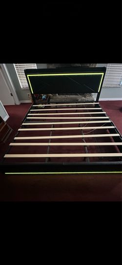 King bed frame with RGB lights