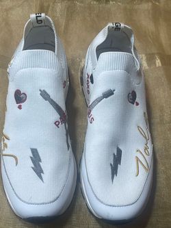 Karl Lagerfeld Paris White Slip-On Sneakers