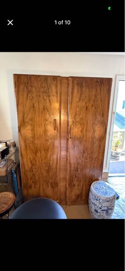 Solid Blonde Oak Wardrobe - 1950s London Import, Real Oak