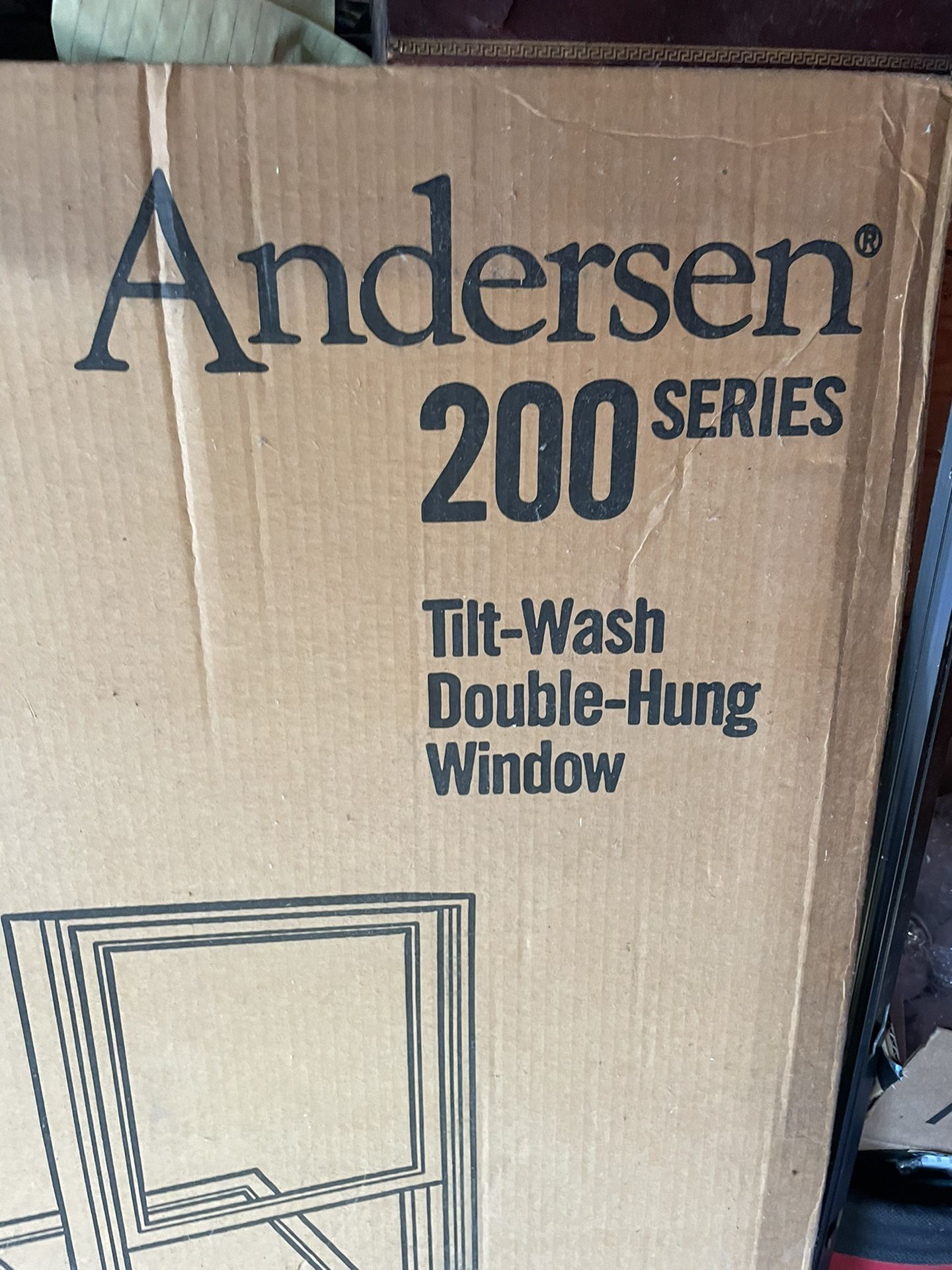 Anderson Window New In Box. White Vynil Exterior Natural Pine Interior.