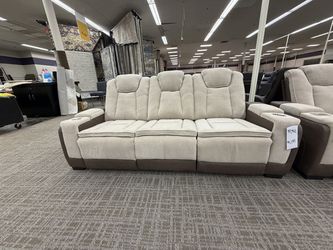 Reclining Sofa with Cupholders - Oatmeal | Couch | Living Room Couch