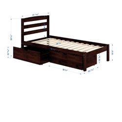 Twin Bed With Big Drawers 