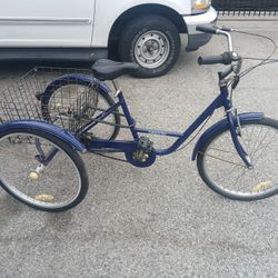 Adult 24" 3 Speed 3 Wheel Tricycle Wheel Rear Basket