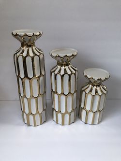 Ceramic Set Of Candle Holder $40 Set Of 3