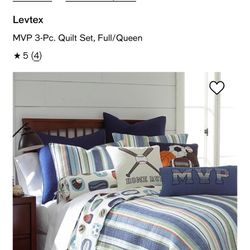 Baseball Quilt Set-Full/Queen