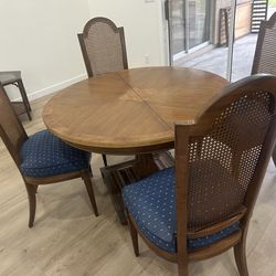 Wood Dining Table & 4 Matching Chairs