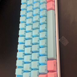 Gk61 60% Keyboard With Custom Cotton Candy Keycapd