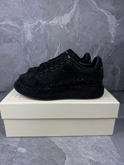 Alexander McQueen Black Rhinestone Men Sneakers