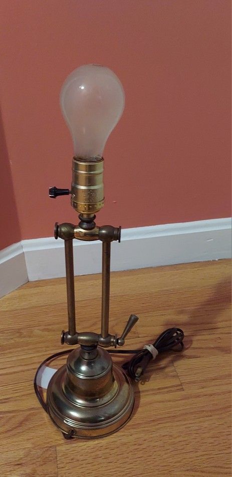 Piano Lamp, Brass , Old .