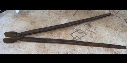 Antique Iron Nippers blacksmith Puller Tool 15” long  (READ DESC)