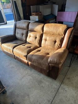Faux Leather Reclining sofa, Recliner Love seat  Rocker & Recliner Rocker Chair all brand new