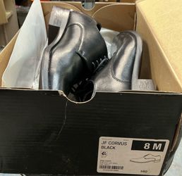 JF Corvus Men's Black Dress Shoes Size 8M – used in box