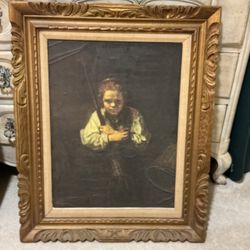 Framed Old Master Style Portrait Painting
