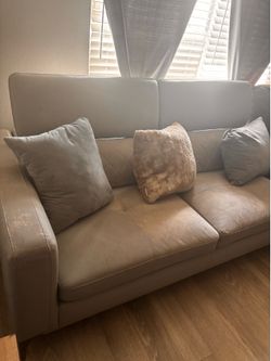8ft Gray Couch/Loveseat w/ Adjustable Headrests