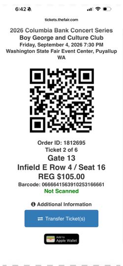 Boy George & Culture Club Concert Ticket 2026