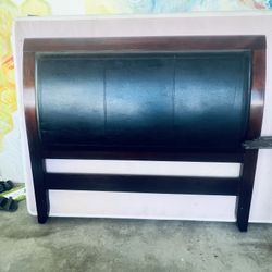 Queen Size Black Leather Bed Frame