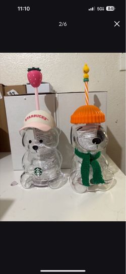 Starbucks Bear Glass Cup Set of 2