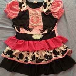 Amscan Cowgirl Dress Childs Halloween Costume - Pink/Black/White, Size S (4-6)
